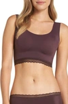Naked Lace Trim Bra In Eggplant