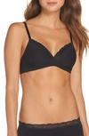 Hanro Cotton Lace Wireless Spacer Bra In Black