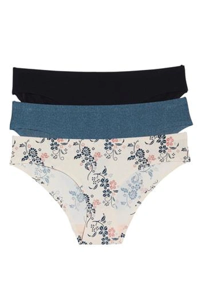 Honeydew Intimates Skinz 3-pack Hipster Panties In Black/ Siren/ Energy Floral