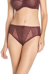 Wacoal 'retro Chic' High Cut Briefs In Wine Tasting Lurex