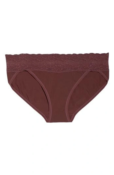 Natori 'bliss Perfection' Bikini Briefs In Frose/ Red Clay/ Fig