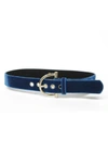 B-low The Belt Blake Velvet Belt In Azure/ Gold