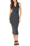 Michael Stars Faux Wrap Midi Dress In Oxide