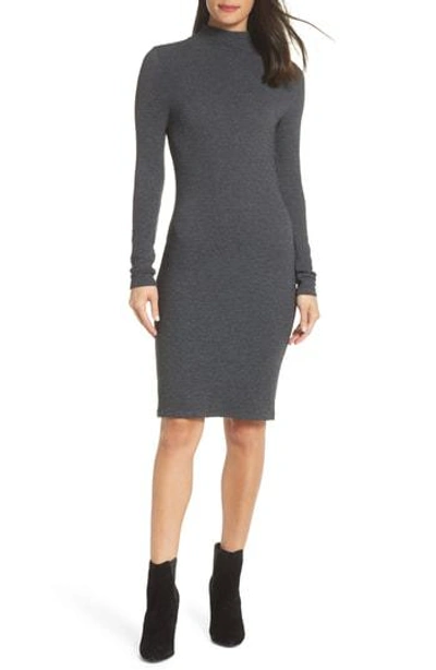 French Connection Petra Textured Rib Body-con Dress In Black/ Duchess Blue