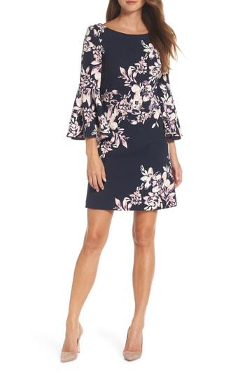 eliza j floral bell sleeve dress