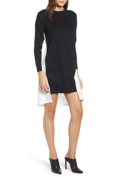 English Factory Combo Sweater Dress In Black