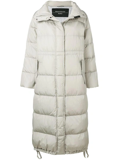 Max Mara Albi Long Paddec Coat Grey ModeSens