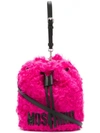 Moschino Furry Drawstring Bag - Pink