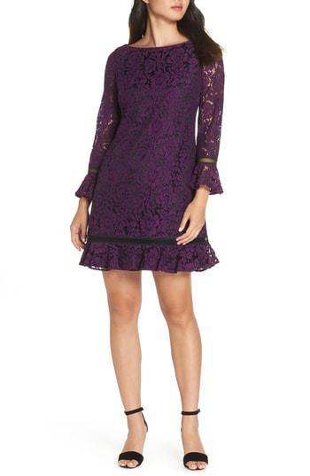 eliza j purple lace dress