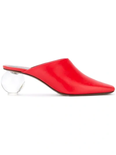 Neous Square Tip Mules In Red
