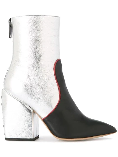 Petar Petrov Metallic Ankle Boots In Silver