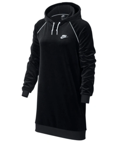 Nike Women's Sportswear Velour Dress, Black In Black/white