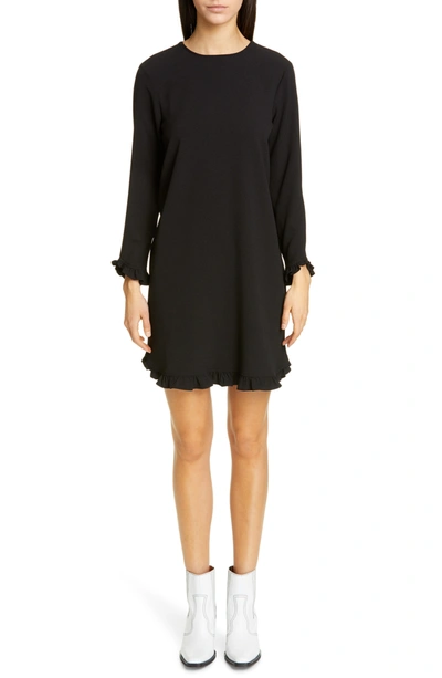 Ganni Clark Long Sleeve Dress In Black