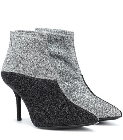 Pierre Hardy Metallic Ankle Boots In Silver-black