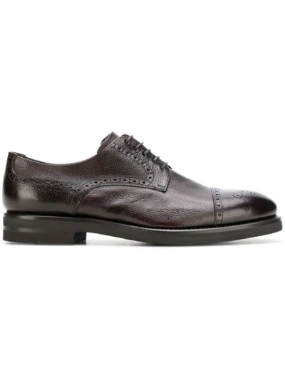 Henderson Baracco Rabbit Fur Lined Brogues In Brown