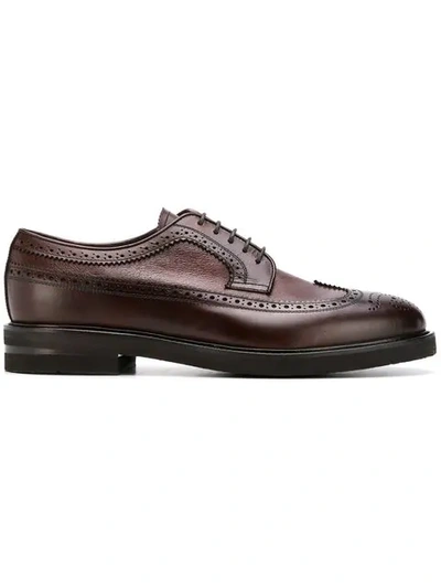 Henderson Baracco Almond Toe Lace-up Brogues - Brown