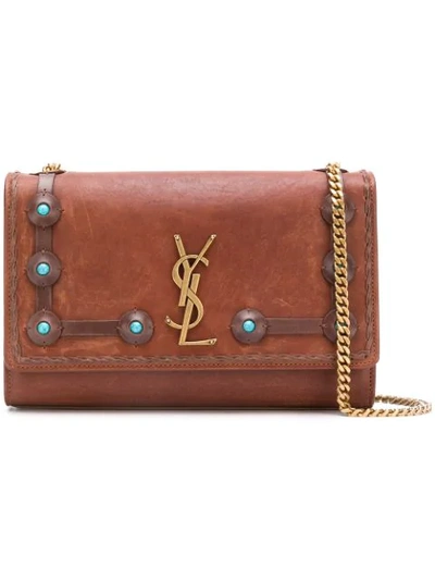 Saint Laurent Steampunk Monogram Cross-body Bag - Brown