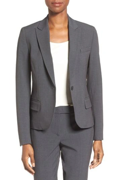 Anne Klein One-button Suit Jacket In New Grey
