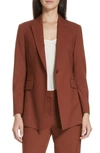 Theory Etienette B Good Wool Suit Jacket In Brandy