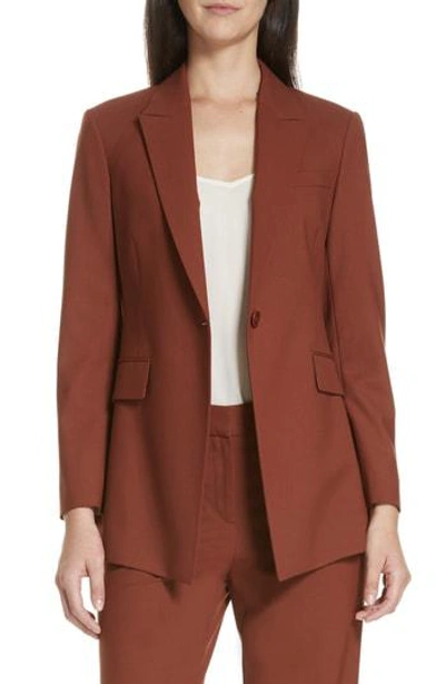 Theory Etienette B Good Wool Suit Jacket In Brandy