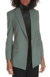 Theory Etienette B Good Wool Suit Jacket In Pale Grey Moss