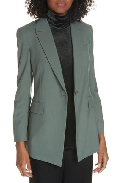 Theory Etienette B Good Wool Suit Jacket In Pale Grey Moss