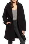 Kendall + Kylie Faux Fur Teddy Coat In Black