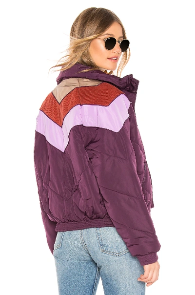 Free People Heidi Ski Cropped Puffer Jacket In Wine