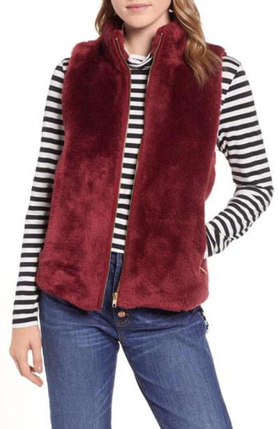 Jcrew Factory Plush Fleece Excursion Vest In Crimson Maple