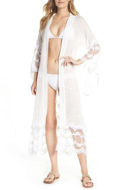 Muche Et Muchette Jaus Open Front Long Cover-up In White