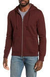 Reigning Champ Core Zip Front Hoodie In Crimson