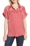 Vince Camuto Hammered Satin Blouse In Rouge Blush