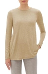 Lafayette 148 Lexia Featherweight Jersey Top In Cammello Melange