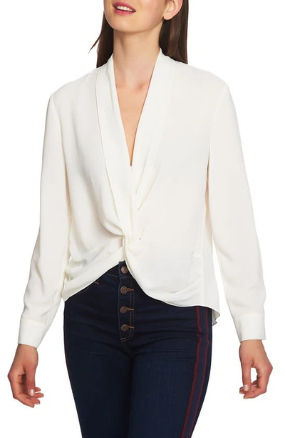 1.state Twist Front Blouse In Soft Ecru