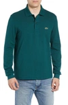 Lacoste Classic Fit Long Sleeve Pique Polo In Aconit