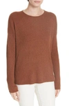 Eileen Fisher Boxy Ribbed Cashmere Sweater In Nutmeg