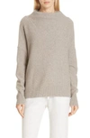 Vince Funnel Neck Cashmere Sweater In Heather Taupe
