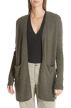 Atm Anthony Thomas Melillo Cashmere Open Cardigan In Heather Army