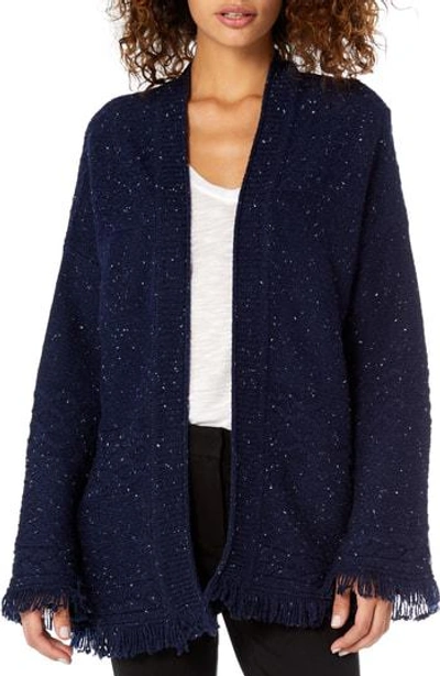 Michael Stars Confetti Cable Bell Sleeve Cardigan In Passport