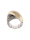 John Hardy Sterling Silver & 18k Bonded Gold Classic Chain Hammered Crossover Ring