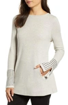 Nic + Zoe Studded Cuff Top In Frost