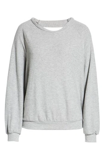 Project Social T After Hours Open Back Sweatshirt In Heather Grey