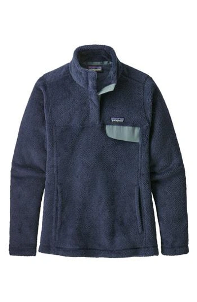 Patagonia Re-tool Snap-t Fleece Pullover In Stone Blue