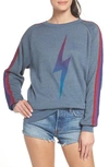 Aviator Nation Bolt Fade Sweatshirt In Slate/ Purple