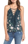 Wayf Posie Strappy Camisole In Dusty Teal Floral