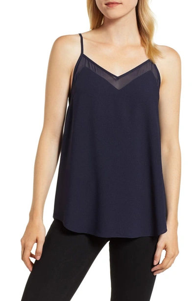 1.state Chiffon Inset Camisole In Blue Night