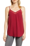 1.state Chiffon Inset Camisole In Lush Berry