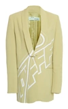 Off-white "off" Logo Crepe Smoking Jacket In Neutral