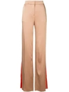Peter Pilotto High Waisted Side Stripe Trousers In Brown