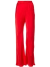 Michael Lo Sordo Flared High Waisted Trousers In Red